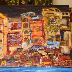 Original oil painting, imagine Colorful Painting  Multi-color Painting  Unique Painting   Bright Colors Painting&quot; Lahore &quot;
