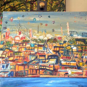 Original oil painting, imagine Colorful Painting  Multi-color Painting  Unique Painting   Bright Colors Painting&quot; Lahore &quot;