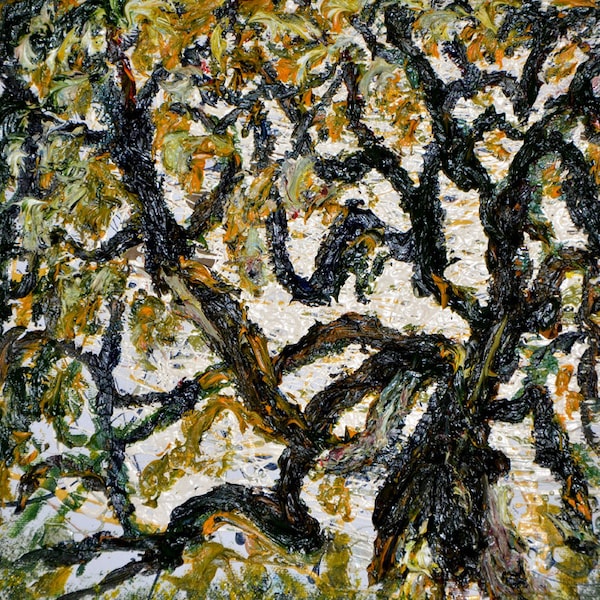 La peinture à l’huile originale sur fond acrylique de Oak Tree(5), texture, rugueux beaucoup d’arbres.