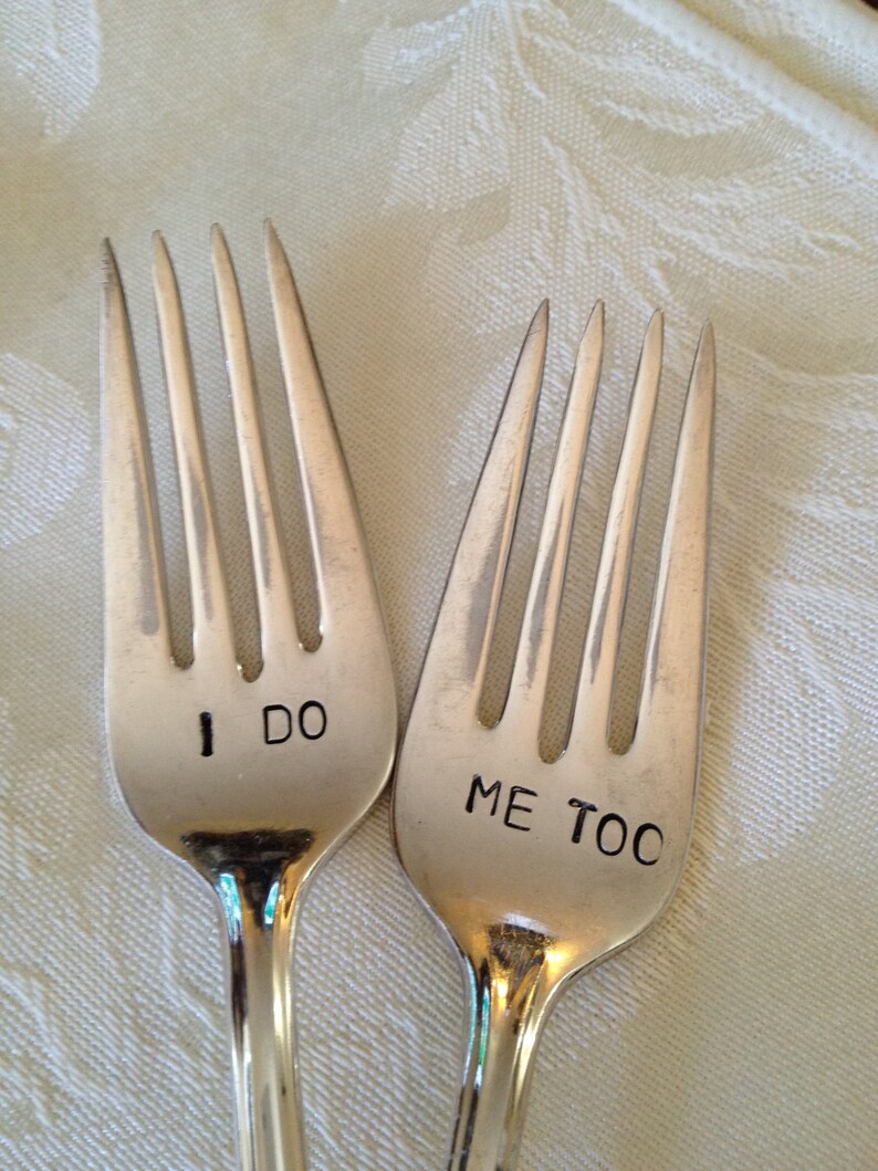Vintage Silverware Hand Stamped Pastry Fork Cake Fork I Do Me Etsy
