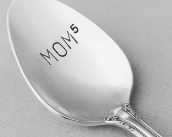 Mom     vintage silverware hand stamped spoon