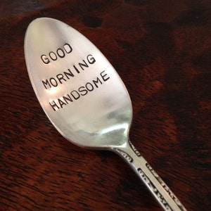 recycled vintage silver plate spoon Well Hello There Handsome
