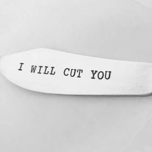 Ich Will Cut You Recycling Besteck Hand gestempelt Käse/Butter-Streuer
