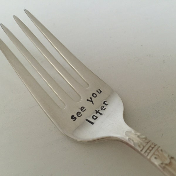 See You Later Alligator    Hand Stamped Personalized Vintage Childs Fork