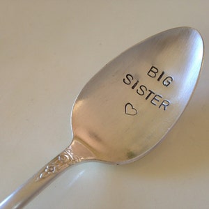 Big Sister Hand Stamped Personalized Vintage Childs spoon image 1