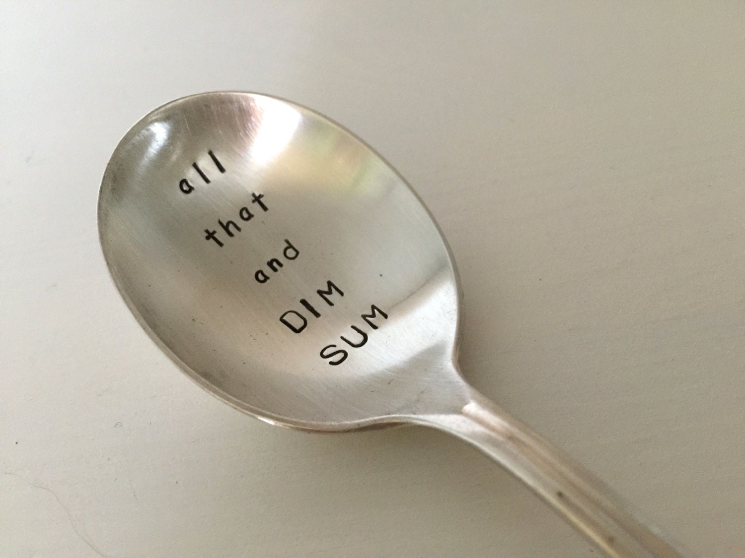 All That and Dim Sum Vintage Silverware Hand Stamped Soup Spoon - Etsy