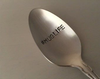 Muglife- Hand Stamped Vintage Spoon for Coffee Lovers