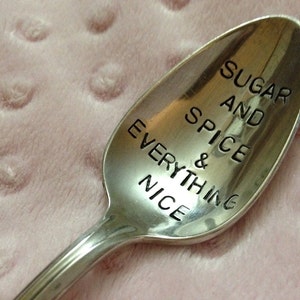 Vintage Silverware Spoon Hand Stamped Sugar and Spice and Everything Nice image 2