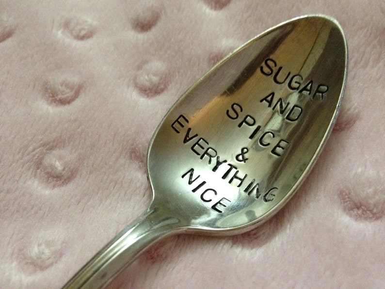 Vintage Silverware Spoon Hand Stamped Sugar and Spice and Everything Nice image 2