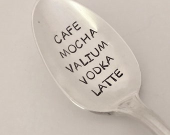 recycled silverware hand stamped coffee spoon