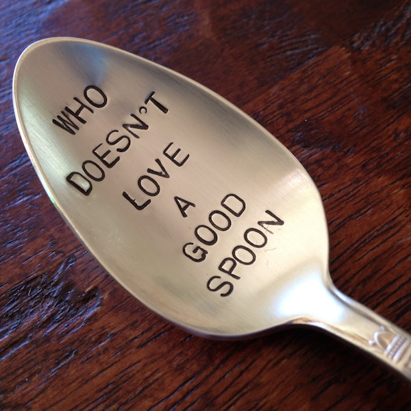 Who Doesnt Love A Good Spoon   vintage silverware hand stamped spoon