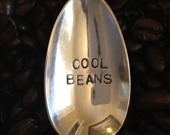 vintage silverware hand stamped coffee spoon cool beans