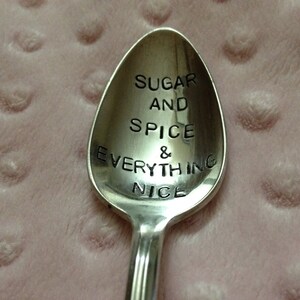 Vintage Silverware Spoon Hand Stamped Sugar and Spice and Everything Nice image 3