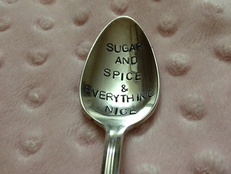 Vintage Silverware Spoon Hand Stamped Sugar and Spice and Everything Nice image 3