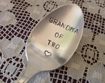 Grandma spoon  recycled silverware vintage hand stamped spoon