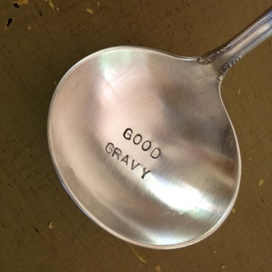 Good Gravy återvunnet vintage silverbestick handstämplat såsslev
