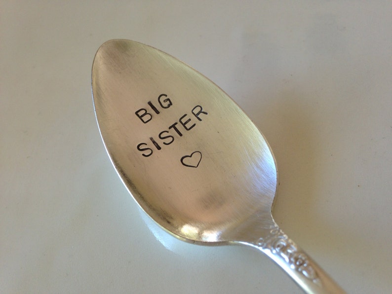 Big Sister Hand Stamped Personalized Vintage Childs spoon image 3