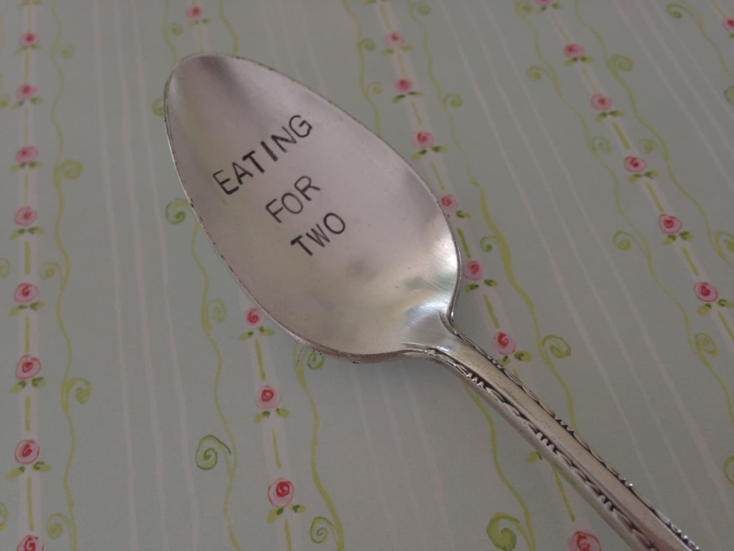 Eating for Two Recycled Silverware Vintage Hand Stamped Spoon Etsy