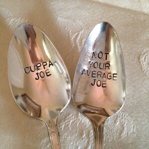 Choose 5 Hand Stamped Vintage Spoons for Coffee Lovers image 5