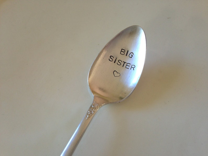 Big Sister Hand Stamped Personalized Vintage Childs spoon image 2
