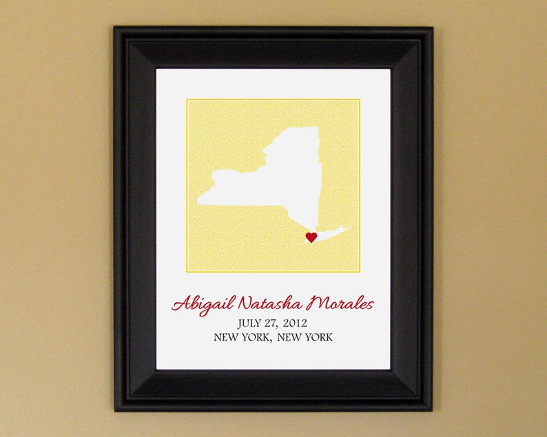 Personalized Baby Girl Gift Custom Birth Announcement Print Etsy