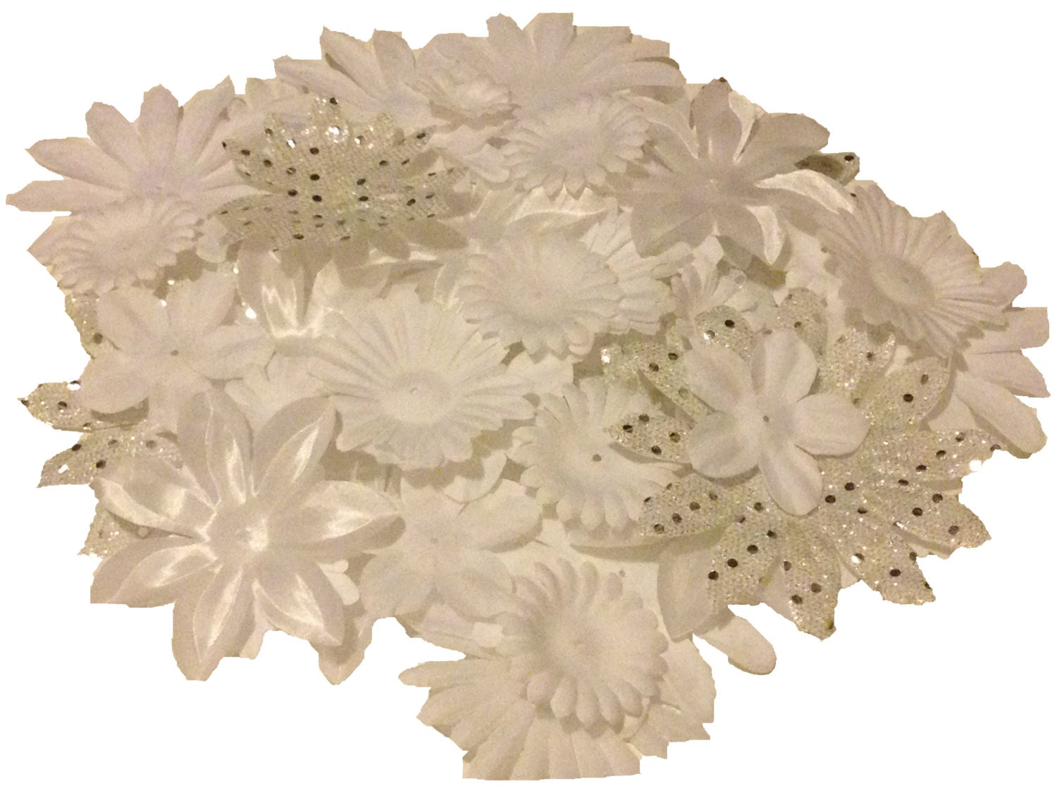 25 Flower PetalsWhite Fabric PetalsDIY Flowers for hair Etsy