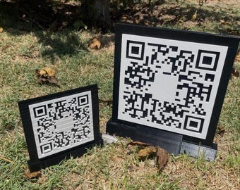 Custom 3D Printed QR Code Sign | Payment Social Media Stand (8x8")