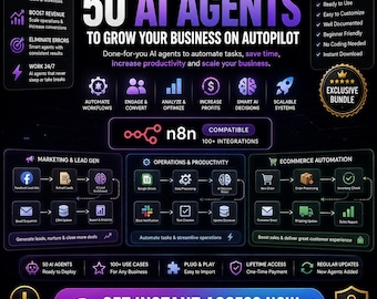 n8n Automation Workflows Bundle (For Only gurus) | AI Templates, JSON Import (Digital Download)