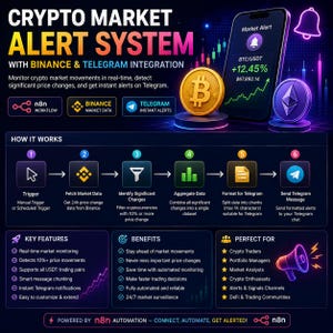 Kryptomarknadsvarningssystem | Binance Telegram-prisövervakning (n8n-arbetsflöde)