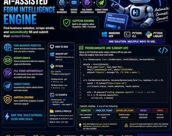 FormHarvester AI Form Automation | Business Outreach Tool (Windows App, Python CLI) (Digital Download)