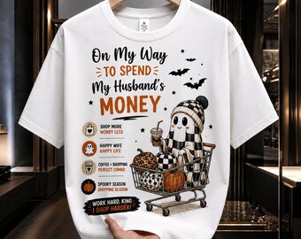 Funny Halloween Shopping Shirt PNG, Spooky Wife Design (Digital Download)