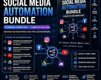 50K + N8N  Social Media Automation Templates Bundle  AI Workflows (Digital Download)
