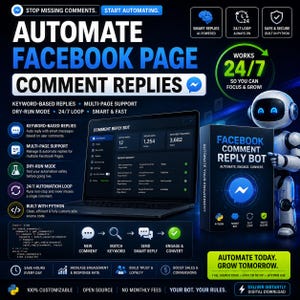 Facebook Comment Auto Reply Bot | Python Automation Tool (Digital Download)