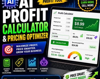 AI Profit Calculator & Pricing Optimizer | Ecommerce ROI Tool (Digital Product)