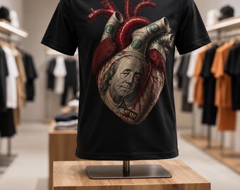 Anatomical Heart Dollar Bill DTF Transfer PNG, Streetwear Graphic (Digital Download)