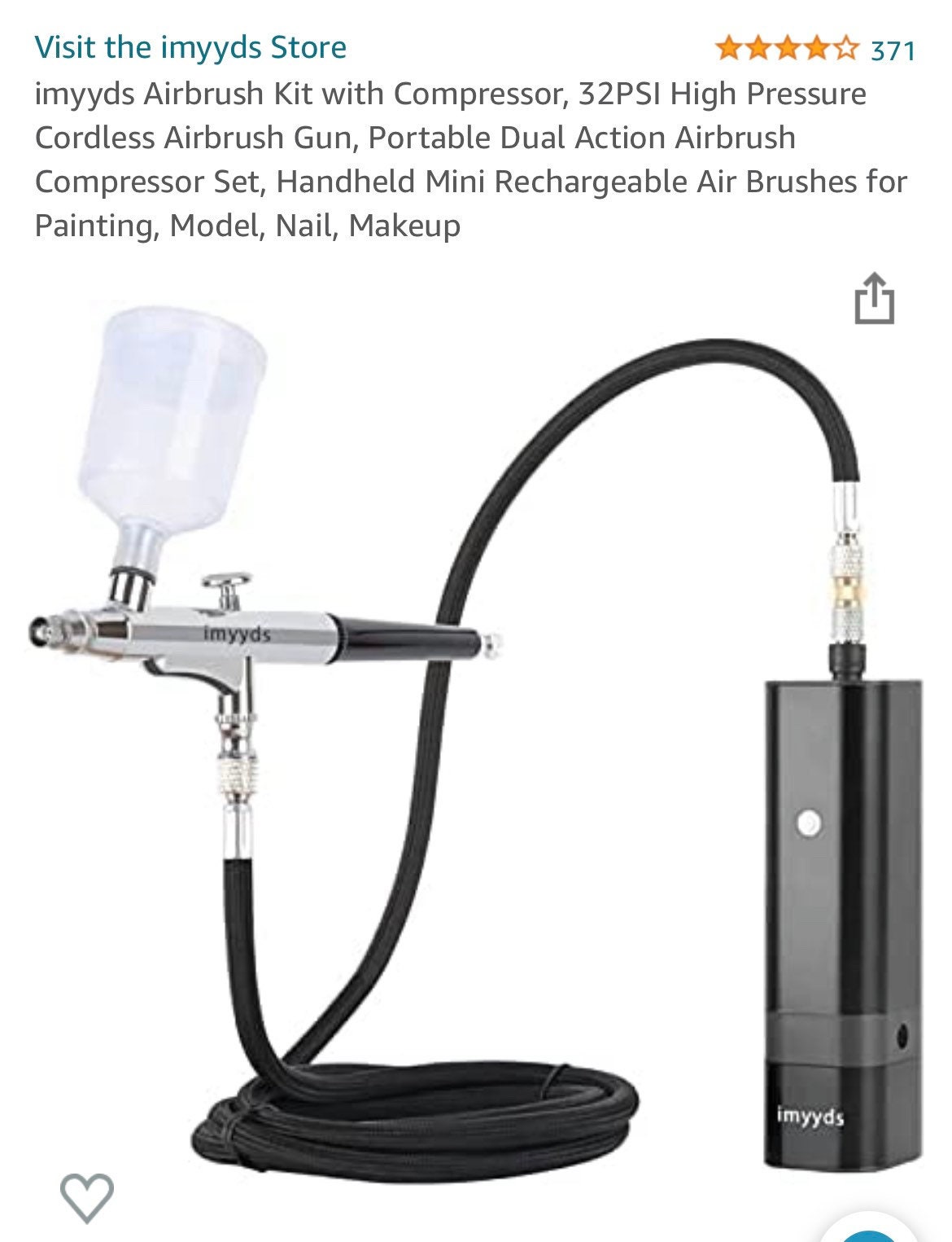 imyyds airbrush kit with compressor, 32psi high pressure cordless