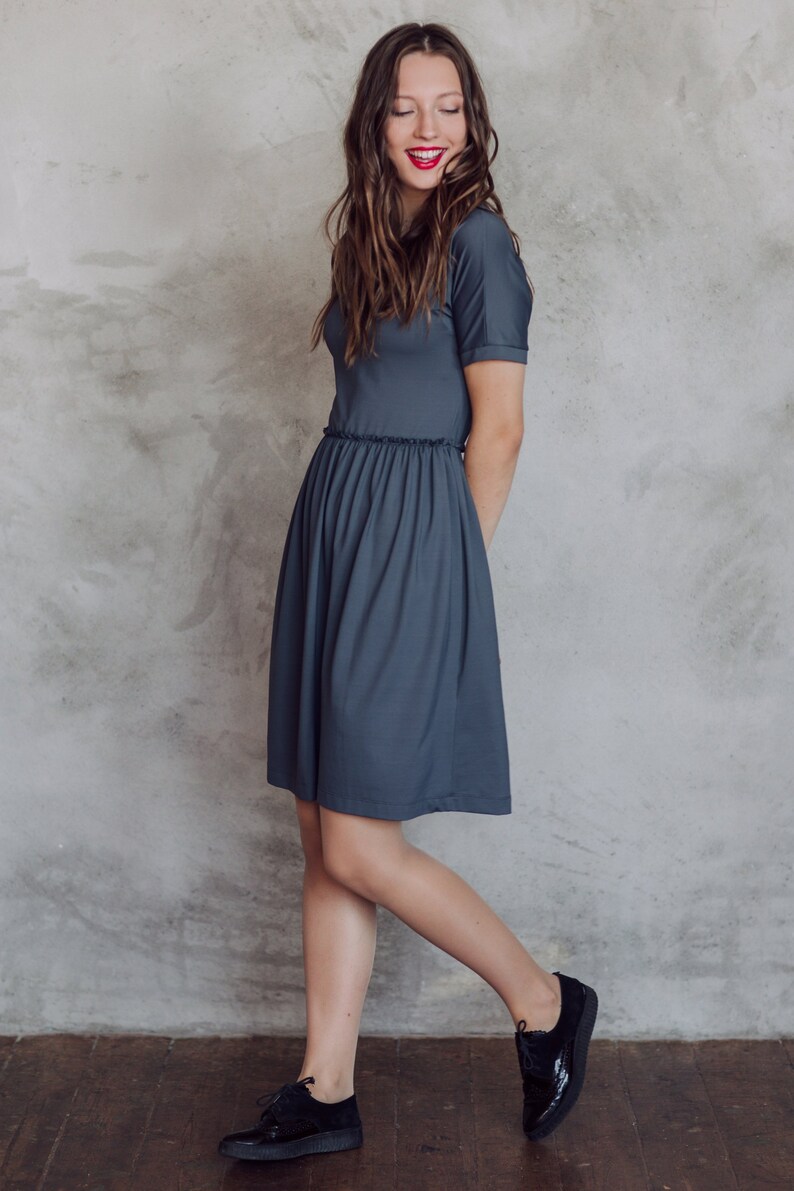 Short Grey Jersey Dress