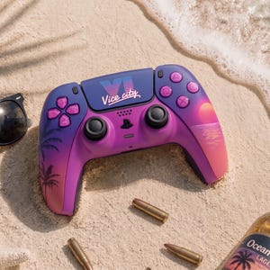 Carcasa del mando de PS5 inspirada en Vice City