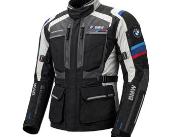 BMW GS Svart & Vit Motorcykel Motorcykel Touringjacka Herr Äventyrsmotorcykel Textiljacka | Helårsjacka med CE-skydd