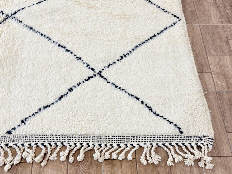 Handmade Beni Ourain Rug – Authentic Berber Wool Area Rug, Moroccan ...
