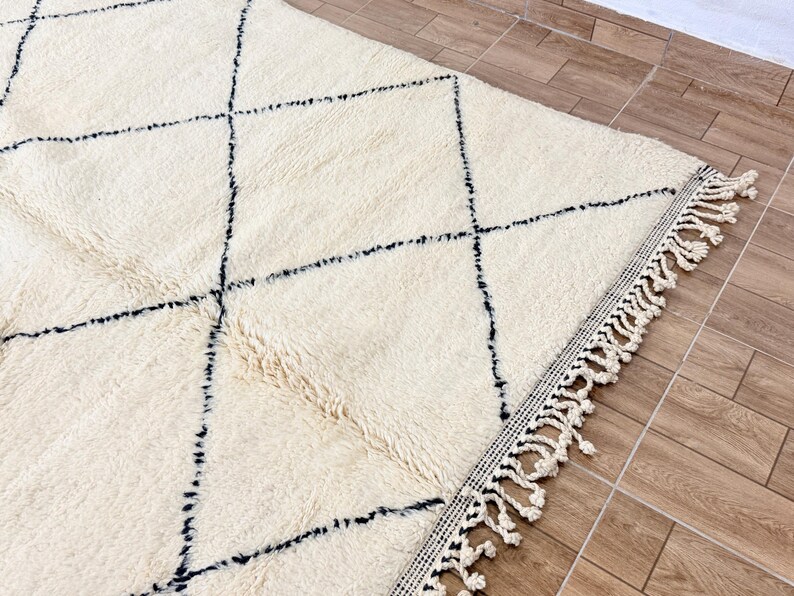 Handmade Beni Ourain Rug – Authentic Berber Wool Area Rug, Moroccan ...