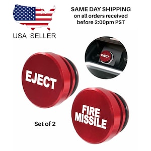 EJECT and FIRE MISSILE Button Car Cigarette Lighter Plug Cover High Quality Aluminum