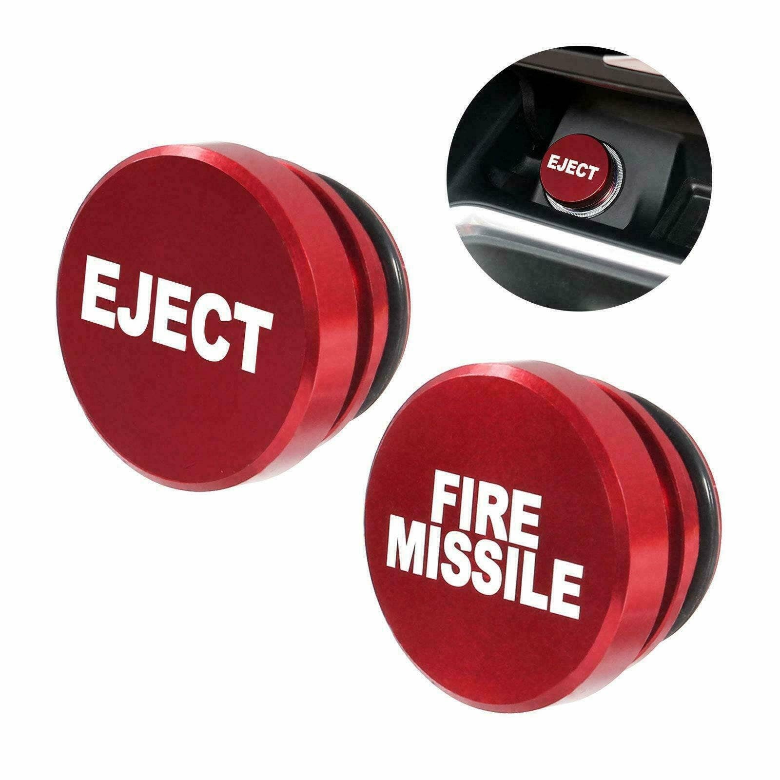 Aluminum EJECT and FIRE MISSILE Button Car Cigarette Lighter Plug