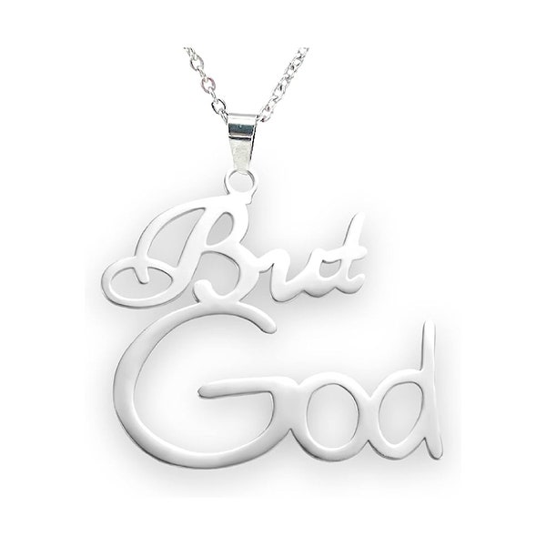 But God Stainless Steel Pendant Necklace, 20" Steel Chain, Powerful Statement of Faith