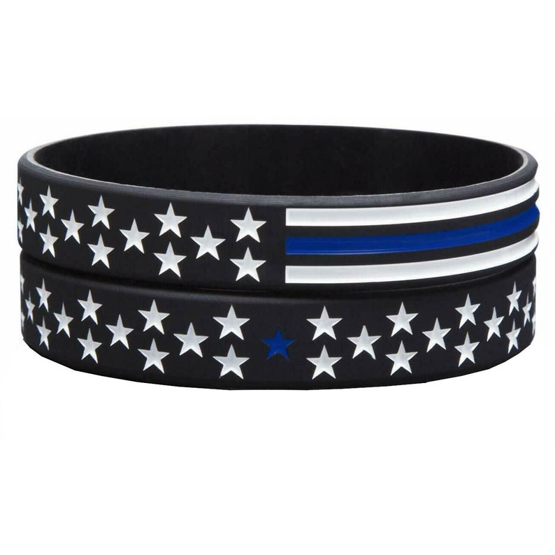 Thin Blue Line Bracelets 2 Pack Thin Blue Line Flag Key Chain Etsy