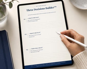 Executive Function Planning Worksheet | ADHD-Friendly Goal & Action Planner | Three Decisions Every Plan Needs™