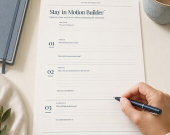 Task Momentum Worksheet | ADHD Follow Through Tool | Next Step Planner | Executive Function Printable PDF | Stay in Motion
