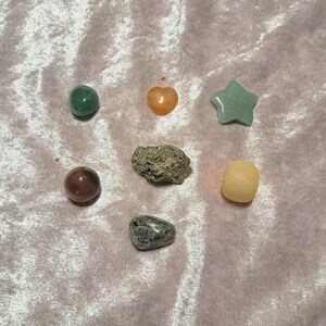 Pyrite, Carnelian, Aventurine, Emberlite, Calcite Gemstone Set