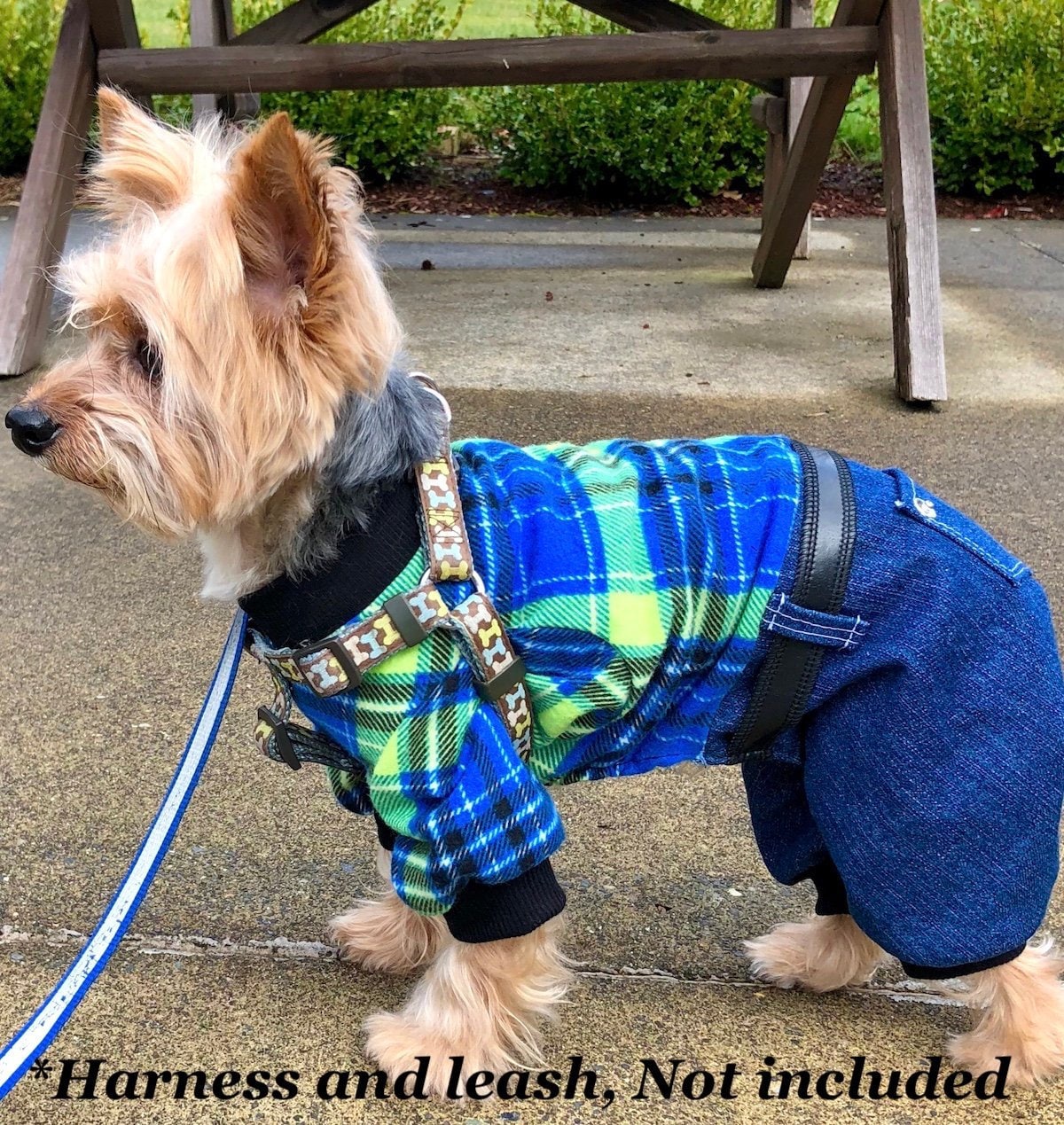 green plaid dog pajamas