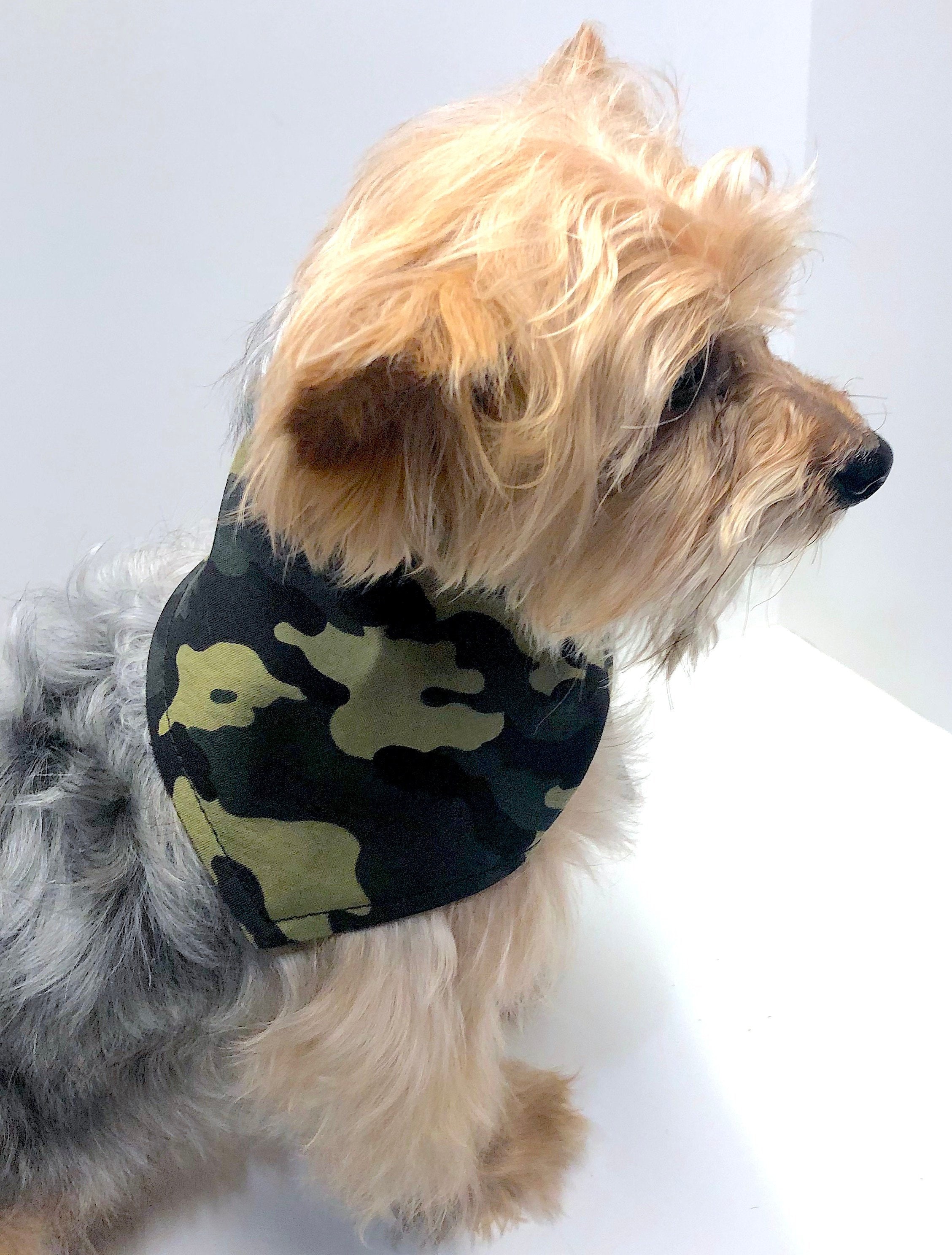 Dog Bandana Classic Green Camouflage Reversible TieOn Etsy
